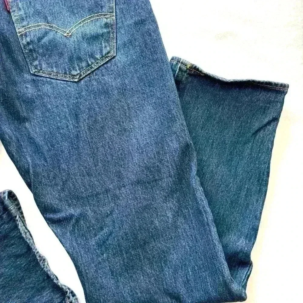 Rare Levis 501 Button Fly X-Large Patch Rugged Solid Red‎ Tag Jean Size 34/30